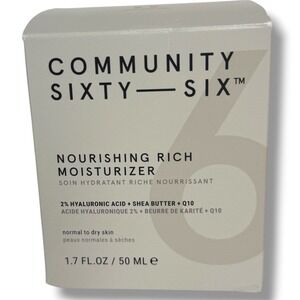 Community Sixty-Six Moisturizer Nourishing Hyaluronic Acid Shea Butter 1.7oz New